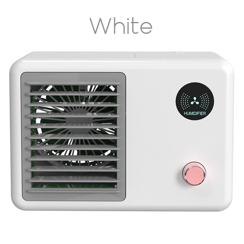 2-in-1 Wireless Retro Radio-shape Fan with Humidifier, with Night Light, 3 Wind Modes &amp; Adjustable Angle, for Desk, Table &amp; More