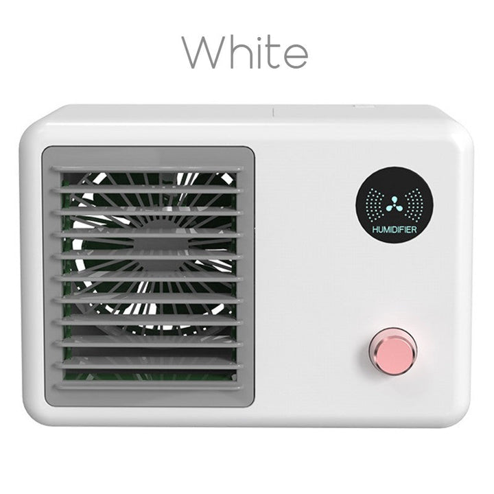 2-in-1 Wireless Retro Radio-shape Fan with Humidifier, with Night Light, 3 Wind Modes &amp; Adjustable Angle, for Desk, Table &amp; More