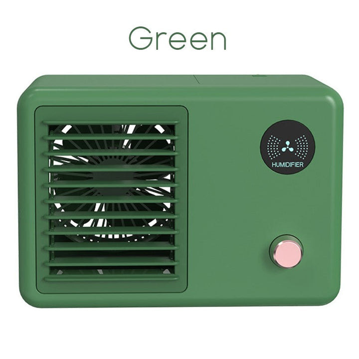 2-in-1 Wireless Retro Radio-shape Fan with Humidifier, with Night Light, 3 Wind Modes &amp; Adjustable Angle, for Desk, Table &amp; More