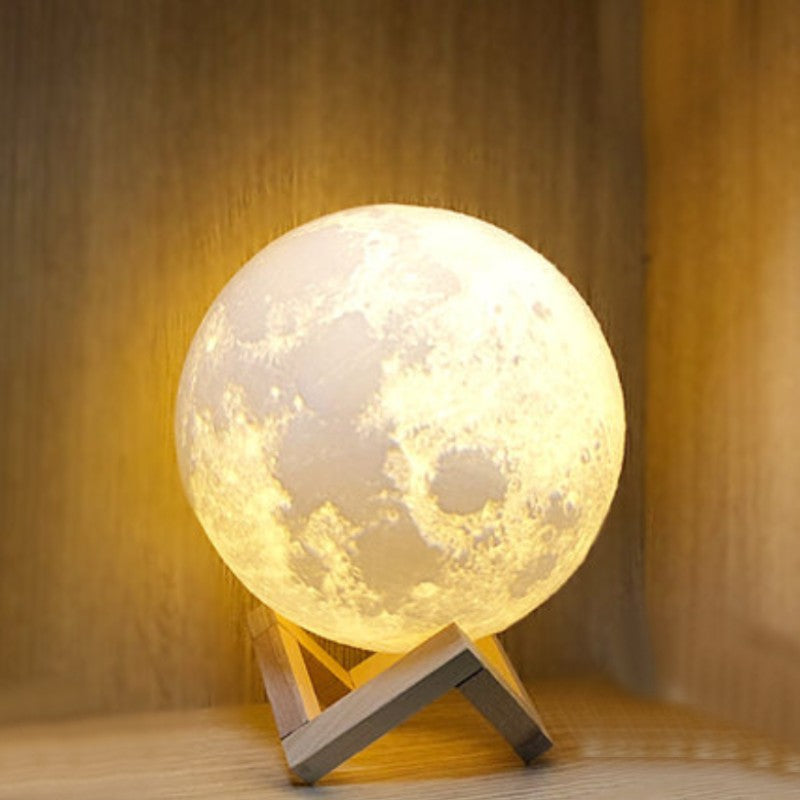 Rechargeable 3D Moon Night Light, with Touch Control &amp; USB Charging Cable, Best Gift for Friends, Kids and More