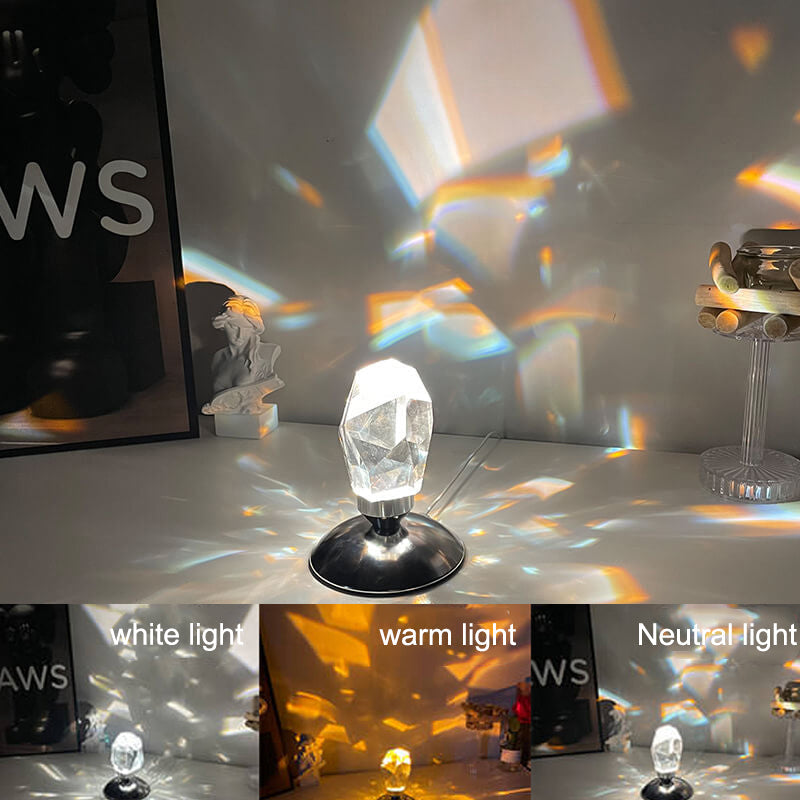 LuxorLite Diamond Crystal LED Table Lamp | Luxurious Mood Light | 3 or 16 colour Change | Wireless Night Light