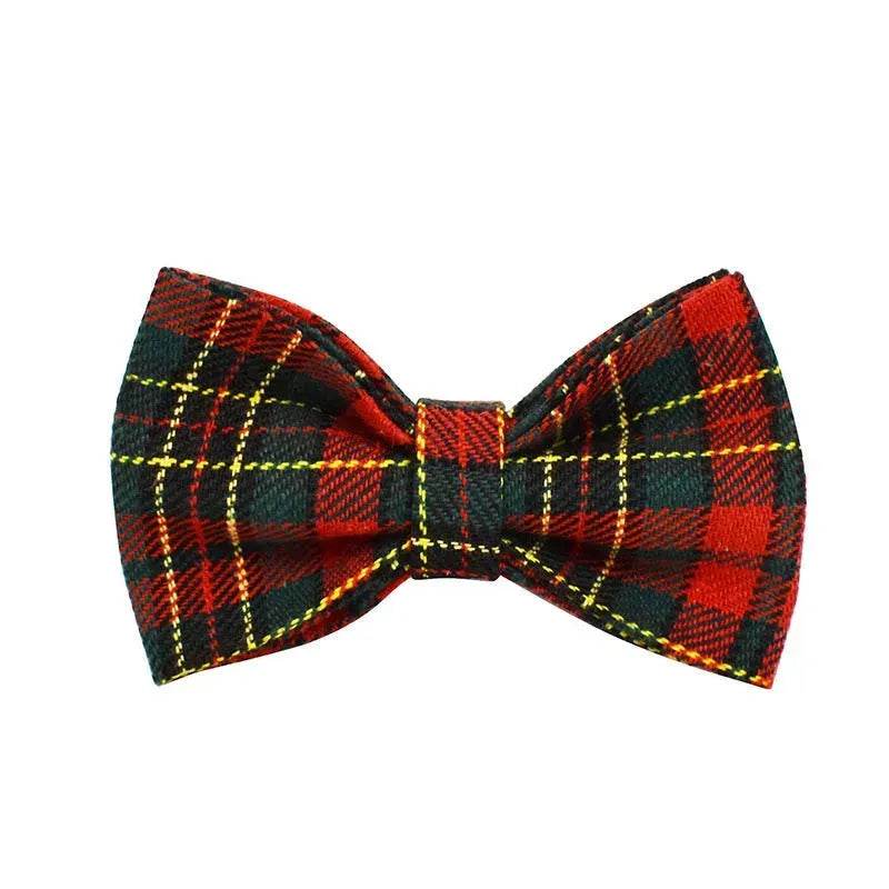 BowLift | Christmas Pet Collar Plaid With Green Background Dog Rope Leash Suit