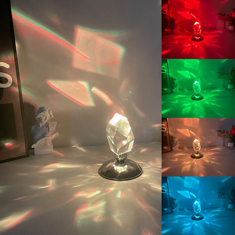 LuxorLite Diamond Crystal LED Table Lamp | Luxurious Mood Light | 3 or 16 colour Change | Wireless Night Light