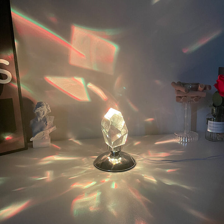 LuxorLite Diamond Crystal LED Table Lamp | Luxurious Mood Light | 3 or 16 colour Change | Wireless Night Light