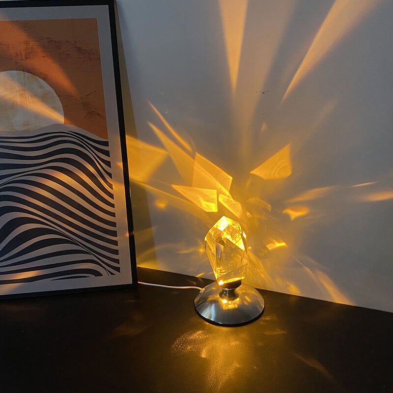 LuxorLite Diamond Crystal LED Table Lamp | Luxurious Mood Light | 3 or 16 colour Change | Wireless Night Light