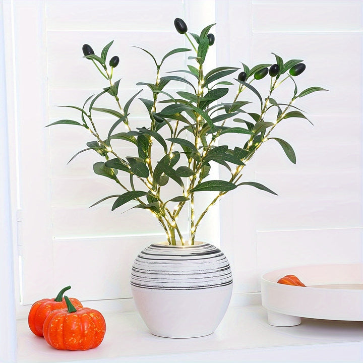 BowLift | Illuminated Olive Tree LED Lamp – Modern Decor for Festive Occasions, Weddings, Birthdays, and Party Atmosphere, Ideal for Dining Table, Cabinet, or Café Decor