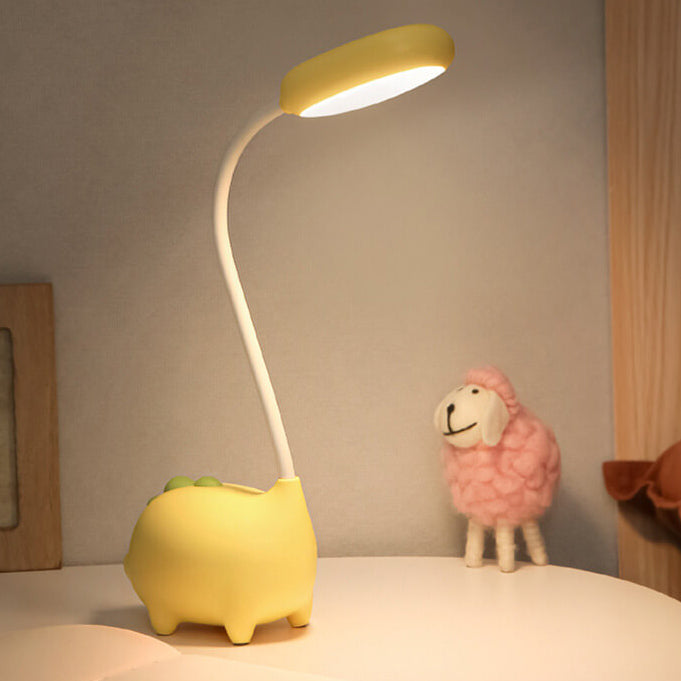 Rechargeable LED Desk Lamp with Cartoon Dinosaur Eye Care