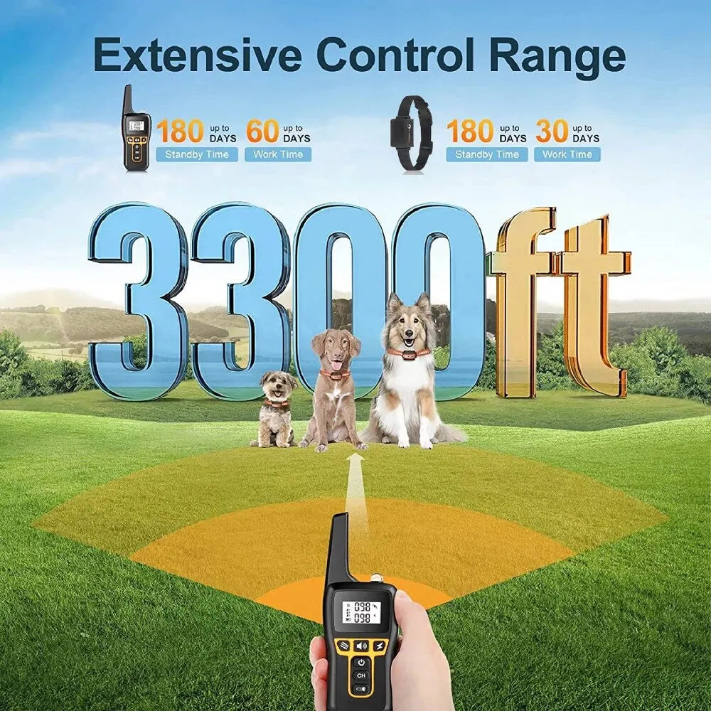 BowLift | 1000m Dog Training Collar – Waterproof, Rechargeable with Remote Control for Small, Medium &amp; Large Dogs