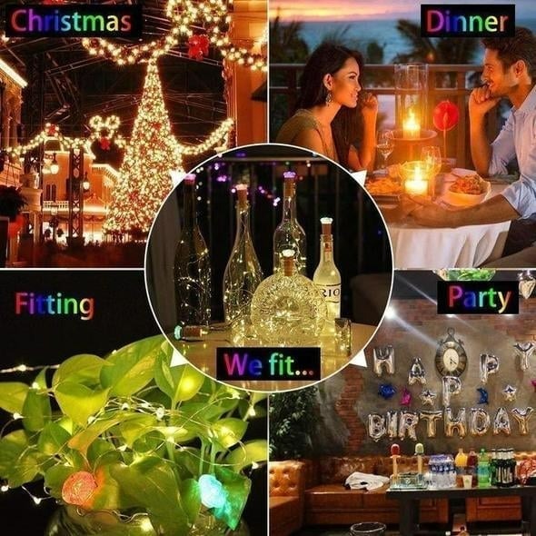 Led Bottle Light Cork Night Light DIY Decor |