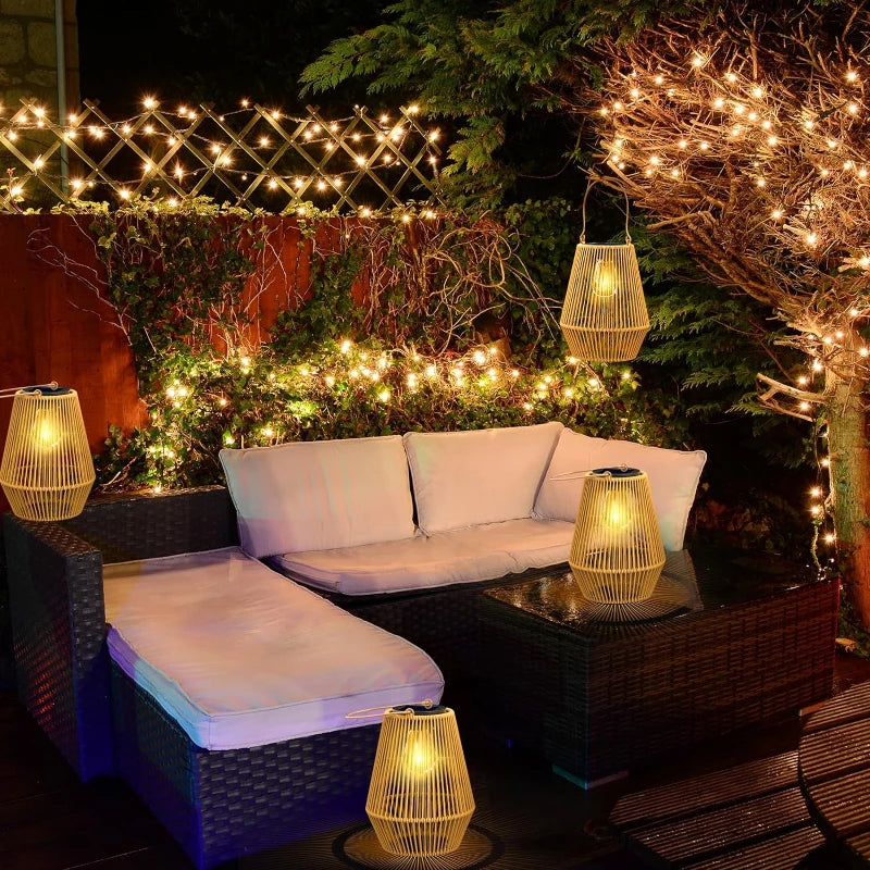 Solar Outdoor Handwoven Garden Lamps | Waterproof Landscape Light for Villa &amp; Terrace Decoration - Alpho