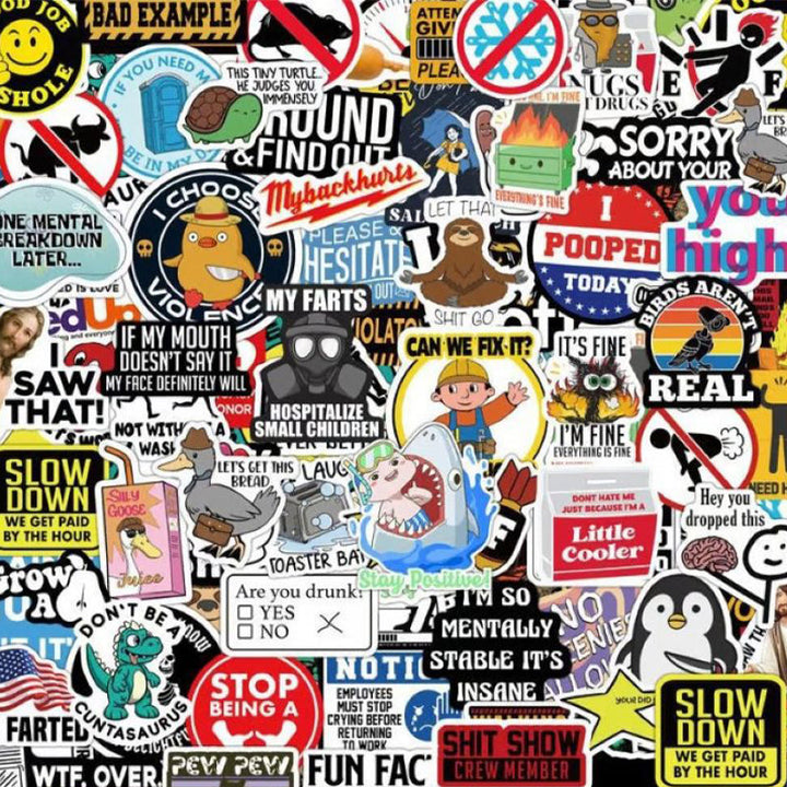 BowLift | 150 Pcs blue collar funny stickers‍️