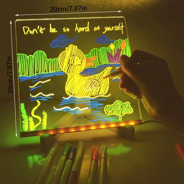 BowLift | USB LED Noteboard with 12 Colored Pens - Bright Message Board for Office &amp; Home