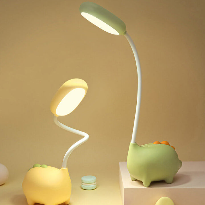 Rechargeable LED Desk Lamp with Cartoon Dinosaur Eye Care