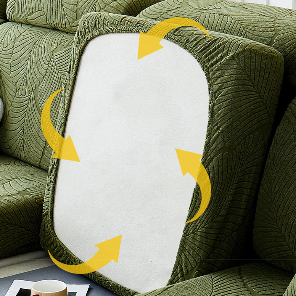 Waterproof Sofa Cover with Tropical Leaf Pattern – Elastic and Scratch Resistant – Full Protection for Sofas