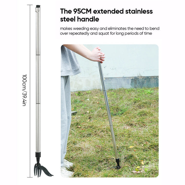 BowLift | Stainless steel adjustable long handle removable weeder