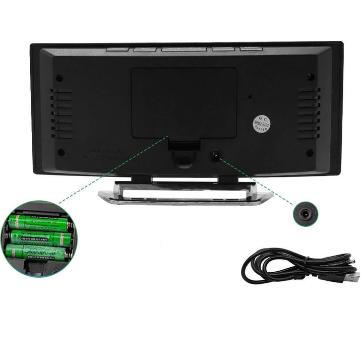 Curved LED Digital Alarm Clock - Rass
