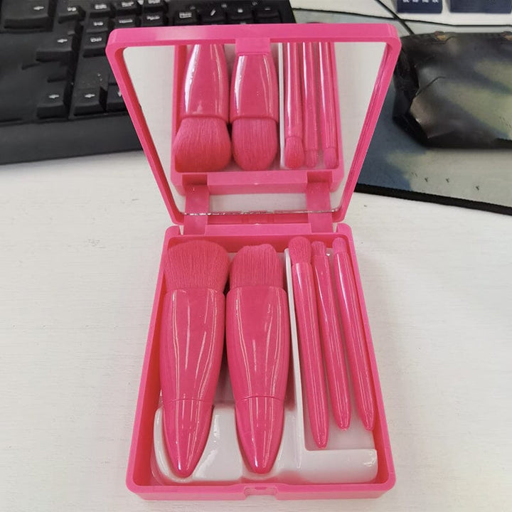 Portable Makeup Brush with Mirror