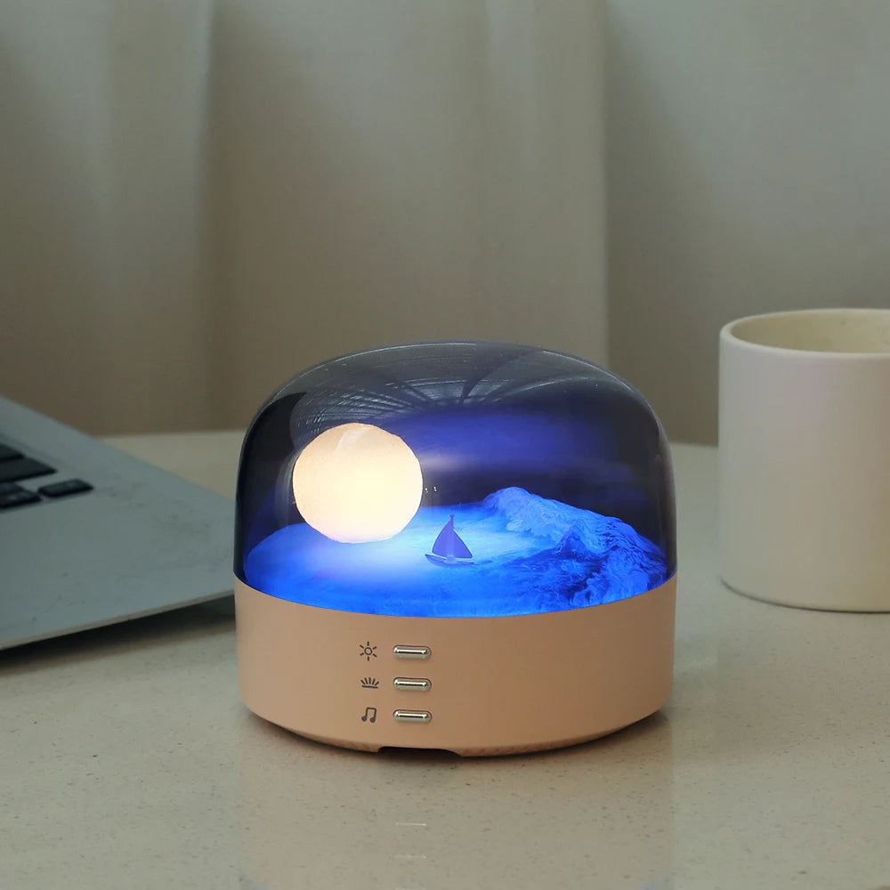 3D Mysterious Moon LED Night Light Speaker |