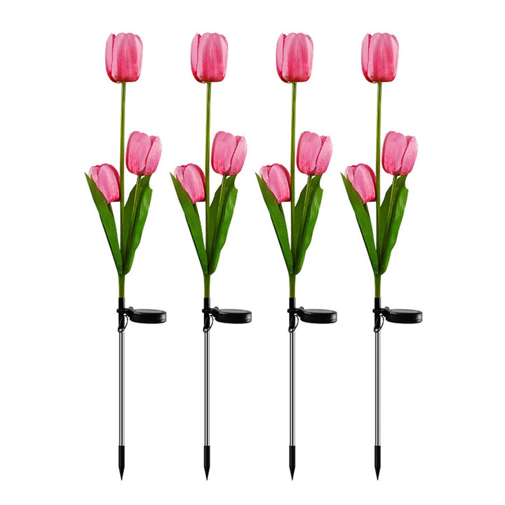 Solar Tulip Lawn Light Outdoor Garden LED Tulip Flower Light Ground Stake Landscape Light