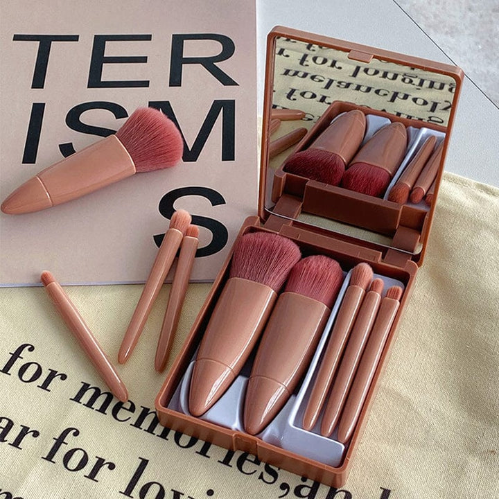 Portable Makeup Brush with Mirror