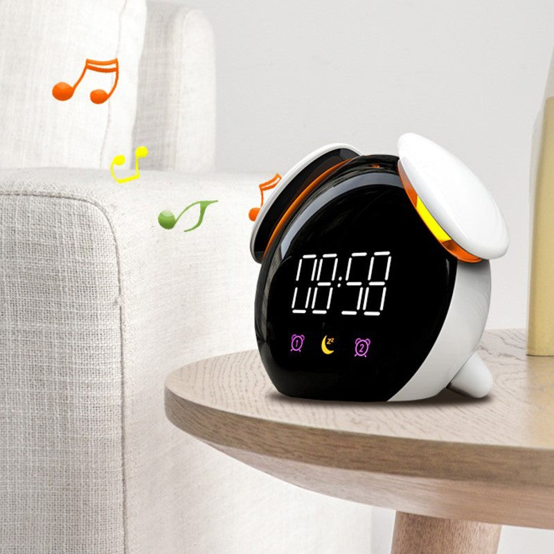Digital Rechargeable Alarm Clock, with colourful Light, Night Light, Clear Time Display, Multiple Ringtones &amp; Modes