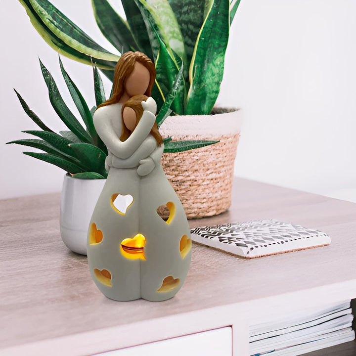 BowLift | Embracing Mother Daughter Figure Flickering Candle Holder - LoveGlow