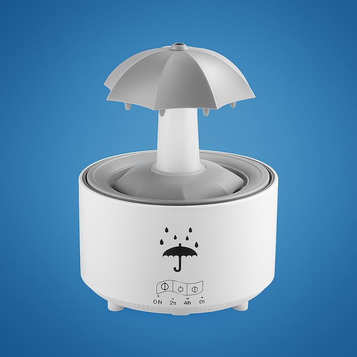 Rotating Umbrella Mist – LED Night Light – Quiet Humidifier for Bedroom