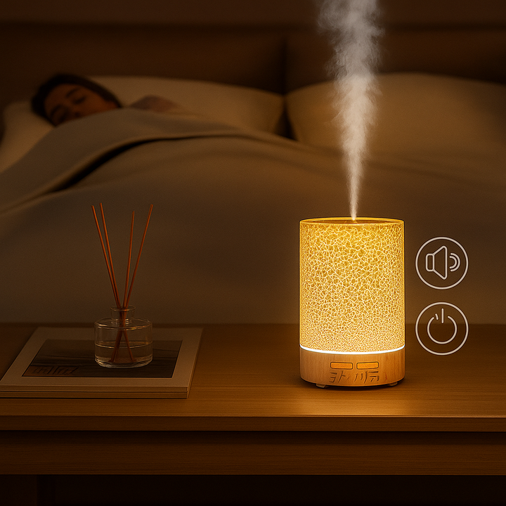 Essential Oil Diffuser with LED Night Light – Quiet Cool Mist – Bedroom &amp; Home Relaxation