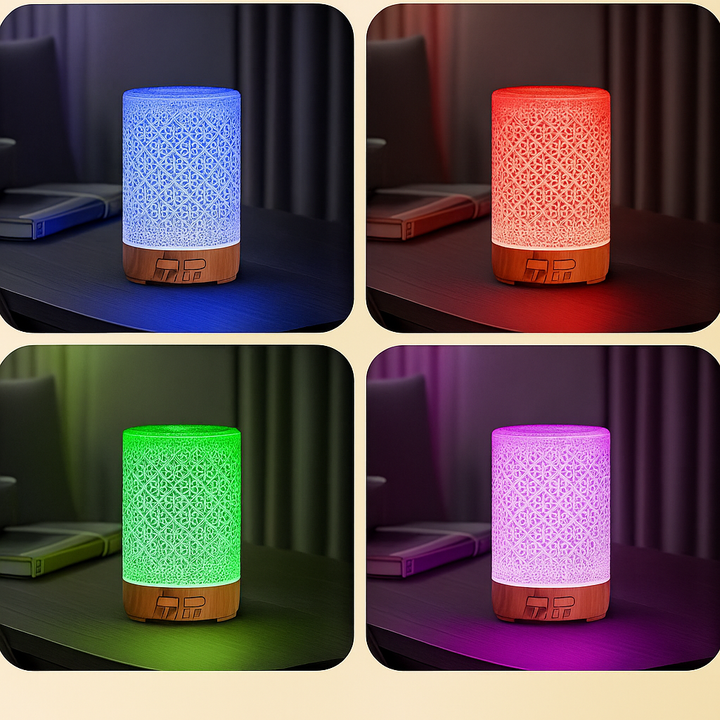 Essential Oil Diffuser with LED Night Light – Quiet Cool Mist – Bedroom &amp; Home Relaxation