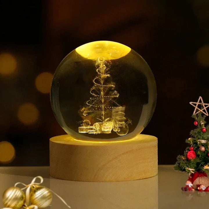 LED Night Light with 3D Crystal Sphere