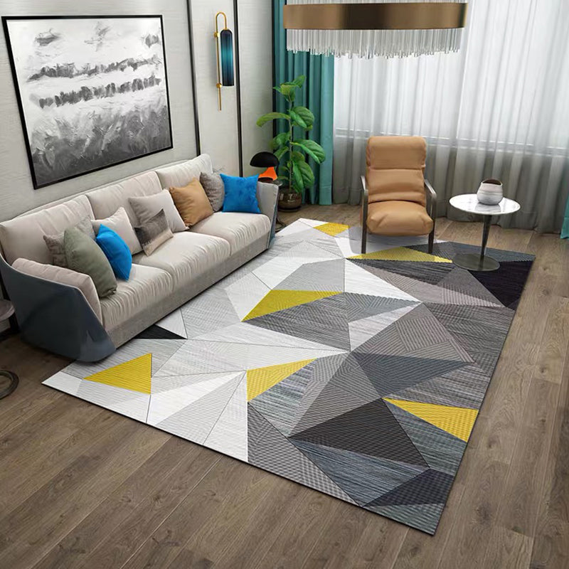 Simple Living Room Mirror Multi-coloured Geometric Print Indoor Rug Synthetic Non-Slip Backing Stain-Resistant Rug |