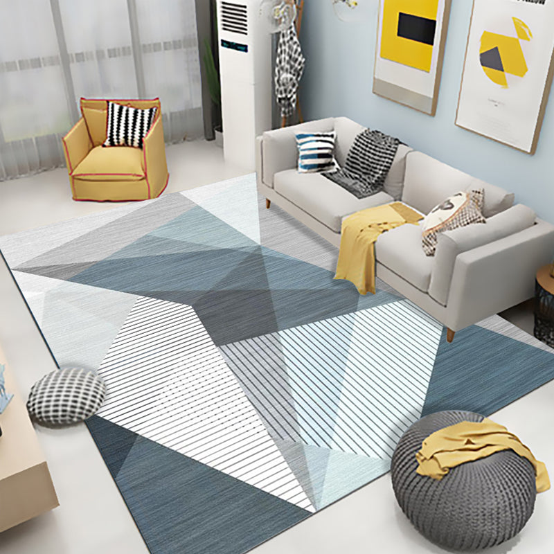 Simple Living Room Mirror Multi-coloured Geometric Print Indoor Rug Synthetic Non-Slip Backing Stain-Resistant Rug |