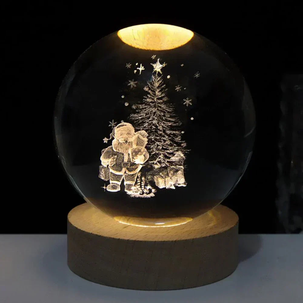 LED Night Light with 3D Crystal Sphere