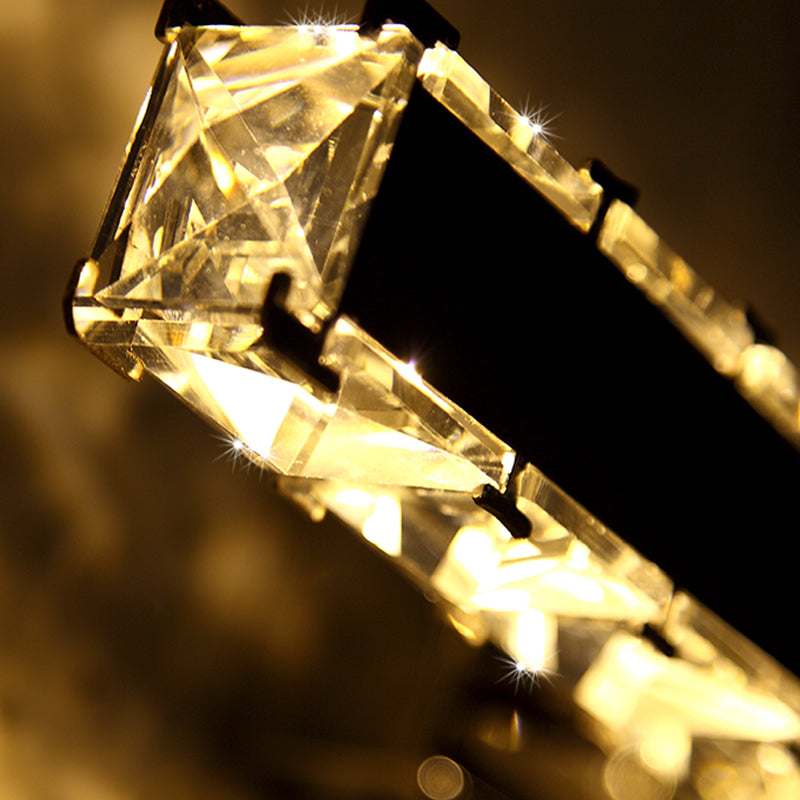 11.5"/16.5" Width Rectangular Vanity Mirror Light Modern Style Clear Crystal LED White Wall Sconce for Bathroom