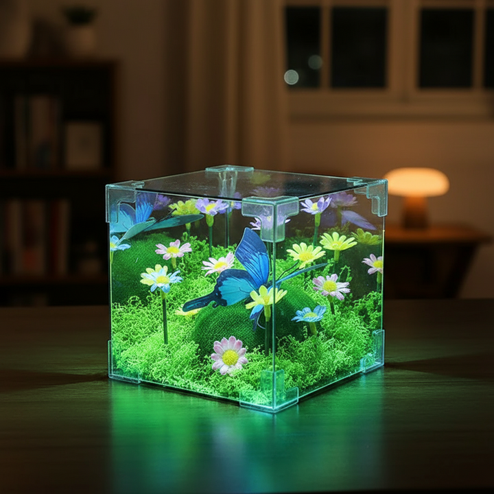 LED Butterfly Garden Cube Night Light Decor |