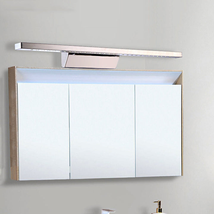 Rectangular Interior Mirror Light Stainless Steel 16"/19.5" W LED Modern Wall-Mounted Light in Chrome, Warm/White Lighting