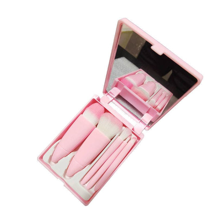 Portable Makeup Brush with Mirror