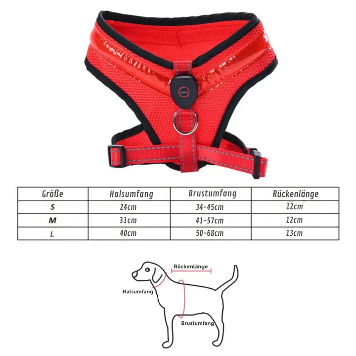 LED Dog Harness USB rechargeable &amp; adjustable Bowlift