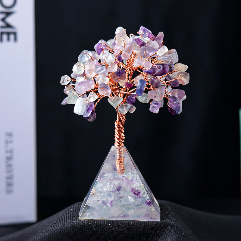 BowLift | Natural Stone Gravel Pyramid Base Feng Shui Tree