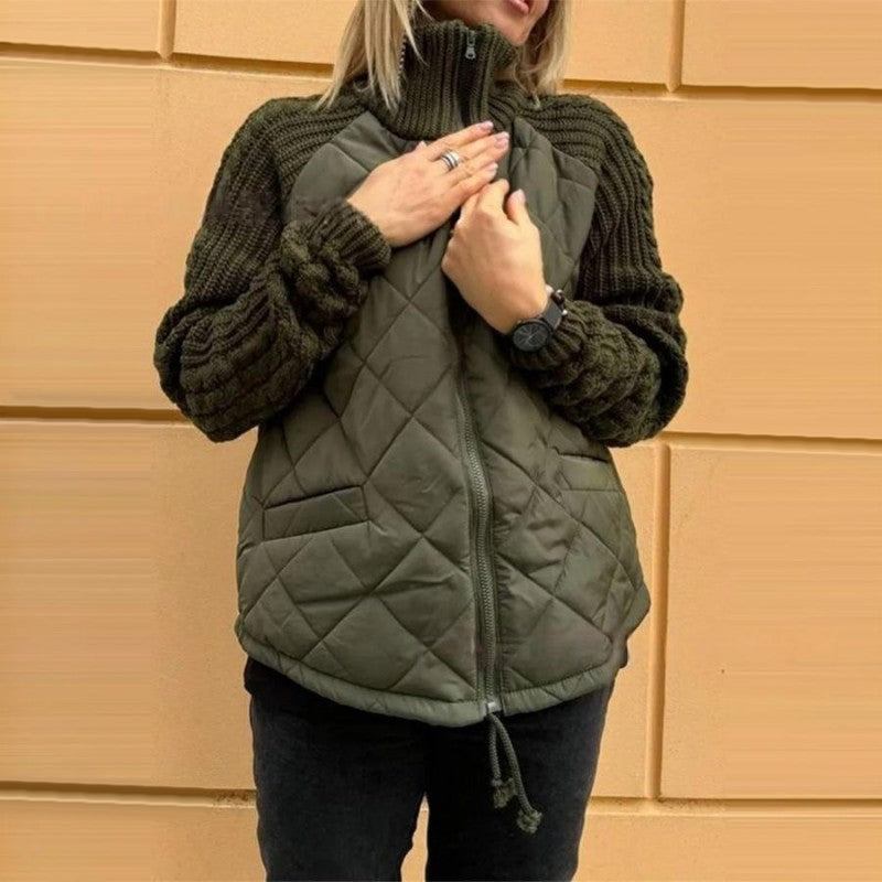 BowLift | Solid Color High Collar Zipper Coat
