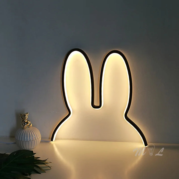 USB rechargeable rabbit night light with colour change function