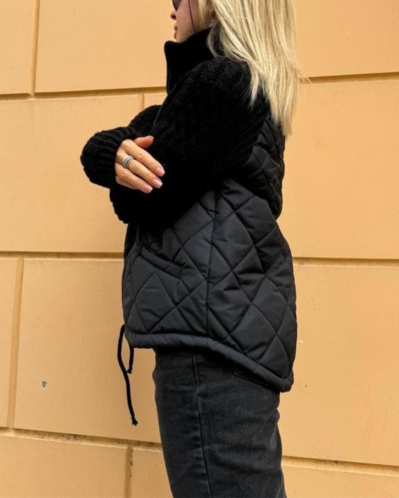 BowLift | Solid Color High Collar Zipper Coat