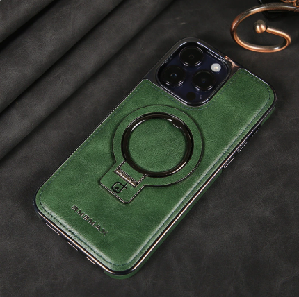 Luxury Leather Invisible Stand iPhone Case