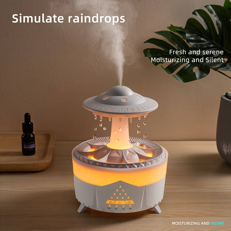 BowLift | Relaxing Raindrop Aromatherapy Essential Oil Diffuser - LED Light &amp; Humidifier