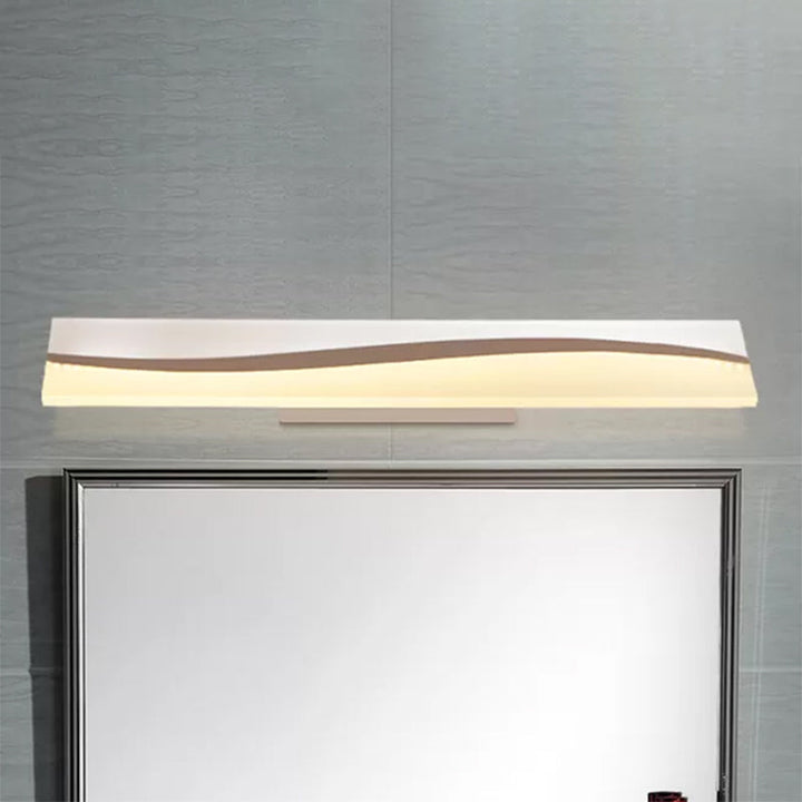 Acrylic Rectangular Makeup Mirror Lamp Simple 16"/19.5"/23" Width LED Bathroom Light over Mirror in Warm/White, Water and Fog Resistant