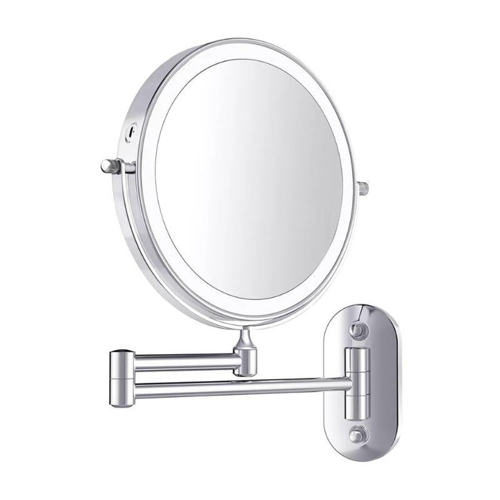LED Magnifying Mirror | Rechargeable | Cosmetics &amp; Bathroom | Chrome Silver