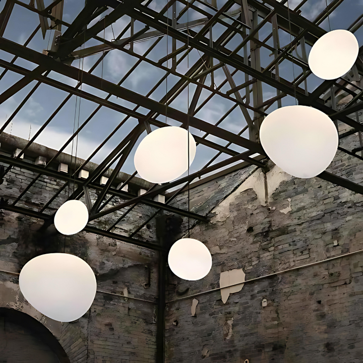 GloStone | Elegant Glass Pebble Pendant Light