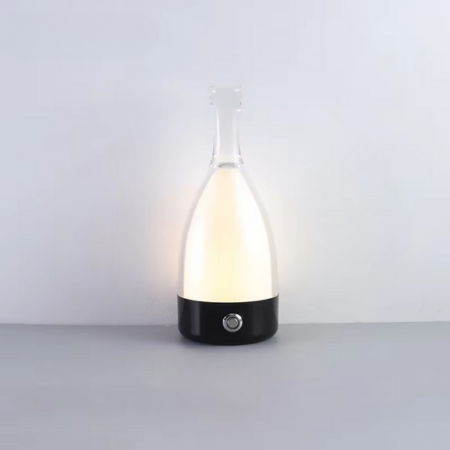 Wine Bottle Desk Lamp with Bluetooth Speaker – Rechargeable Modern Bedside Night Light