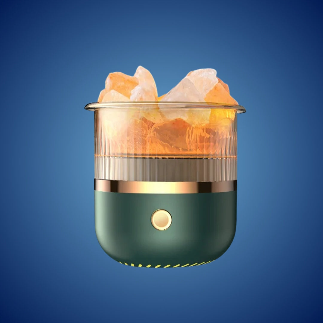 SereniGlow Crystal Salt Humidifier | USB Aroma Diffuser – Night Light &amp; Air Purifier – For Relaxation, Stress Relief &amp; Improved Air Quality