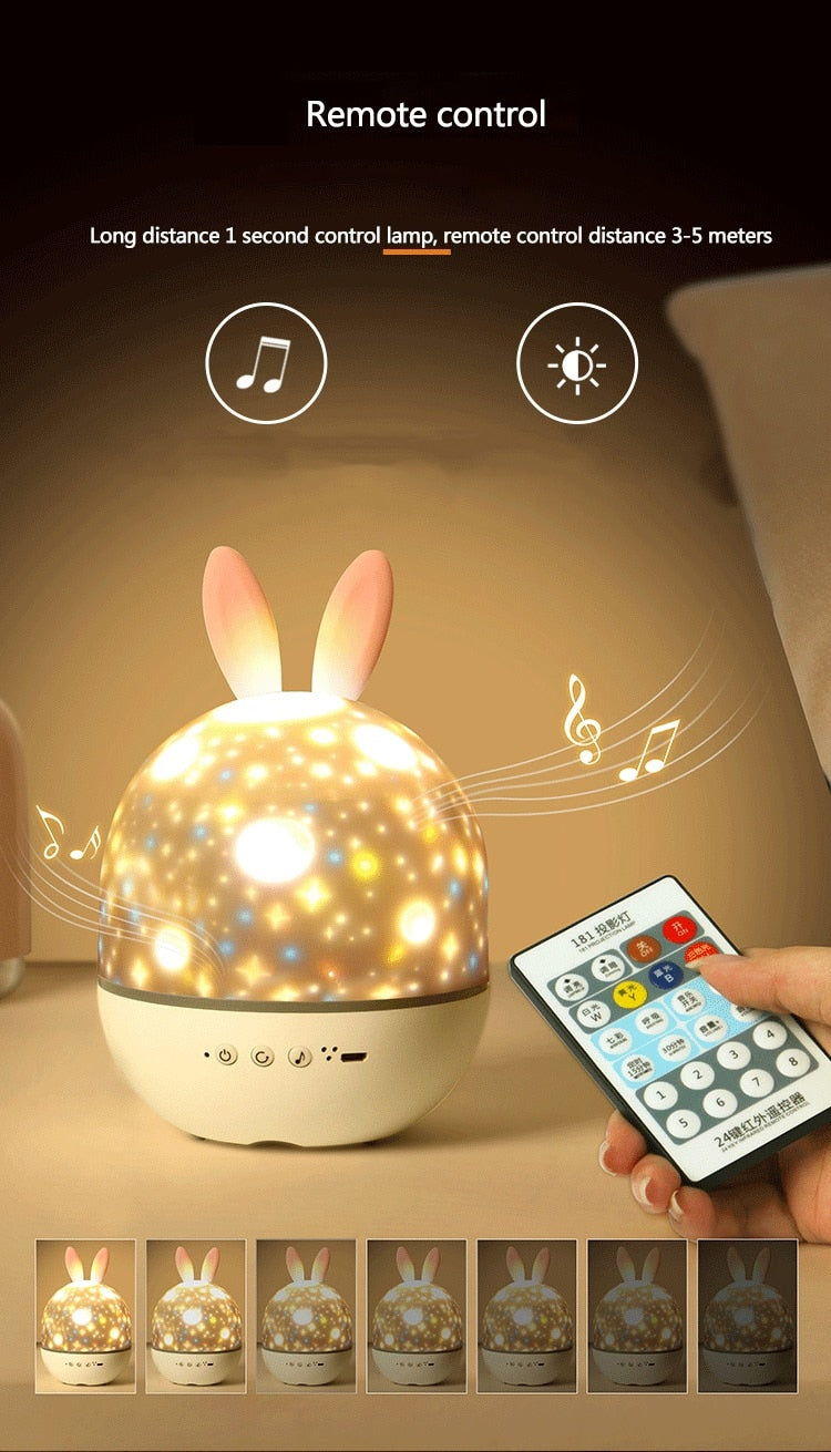 LED Universe Stars Bunny Projector Night Light |